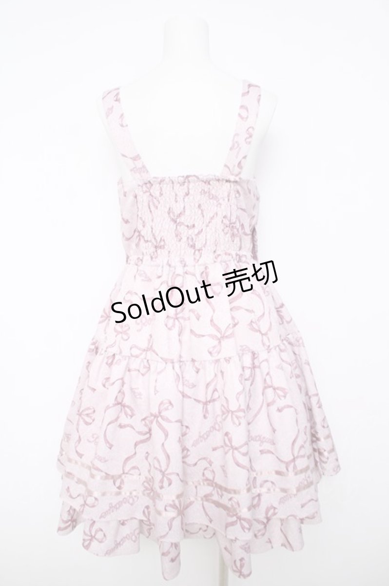 画像2: axes femme POETIQUE / リボン柄ドールジャンパースカート M ピンク Y-26-04-23-072-AX-OP-SZ-ZY (2)