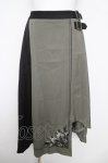 画像1: axes femme / 刺繍入バイカラーアシメスカート  カーキ Y-26-04-23-088-AX-SK-SZ-ZY (1)