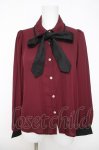 画像1: axes femme POETIQUE / 刺繍リボンタイブラウス  ワイン Y-26-04-23-011-AX-BL-SZ-ZY (1)