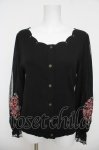 画像1: axes femme / ローズ刺繍カットカーディガン  黒 Y-26-04-23-022-AX-TO-SZ-ZY (1)