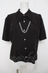 画像1: axes femme / パールチェーン半袖ブラウス  黒 Y-26-04-23-023-AX-BL-SZ-ZY (1)
