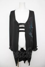 画像1: Sixh / 刺繍入りロングカーデ  黒 Y-26-04-24-037-HN-TO-SZ-ZY (1)