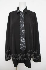 画像1: CIVARIZE / ネクタイ付き刺繍デザインシャツ F ブラック Y-26-04-24-046-GO-BL-SZ-ZY (1)