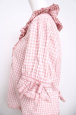 画像4: PINK HOUSE / ギンガムチェックパッチワークフリルブラウス F ピンク Y-26-04-24-072-LO-BL-SZ-ZY (4)