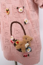 画像3: PINK HOUSE / フラワーバスケットテディモチーフ付きカーディガン  ピンク Y-26-04-24-078-LO-TO-SZ-ZY (3)