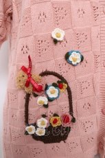 画像4: PINK HOUSE / フラワーバスケットテディモチーフ付きカーディガン  ピンク Y-26-04-24-078-LO-TO-SZ-ZY (4)