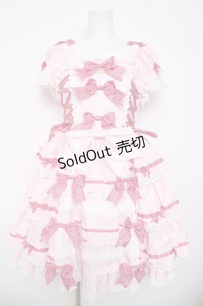 画像1: BABY, THE STARS SHINE BRIGHT / Flancesca Ribbonジャンパースカート  ピンク Y-26-04-24-082-BA-JA-SZ-ZY (1)