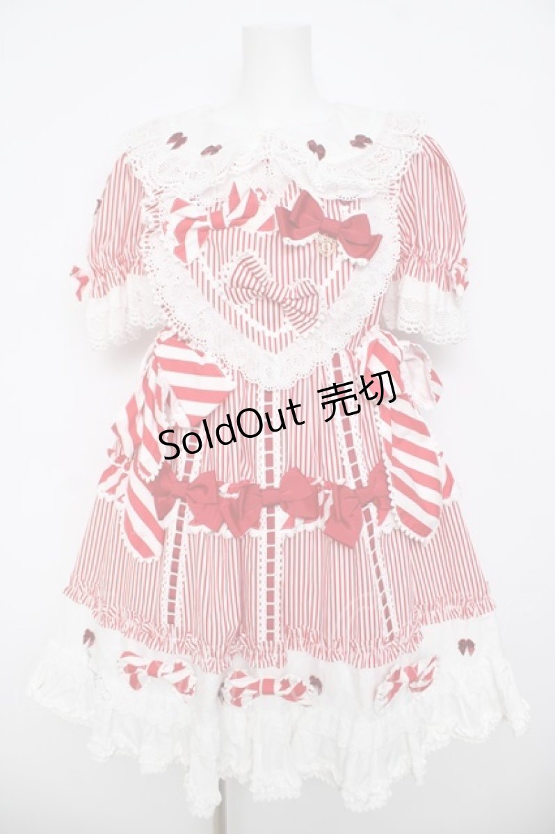 画像1: BABY, THE STARS SHINE BRIGHT / Patissiere Bonbon Ribbonワンピース  赤 Y-26-04-24-083-BA-OP-SZ-ZY (1)