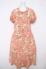 画像1: WONDERFUL WORLD / ローズブーケチェック柄ワンピース F ピンク Y-26-04-24-093-LO-OP-SZ-ZY (1)