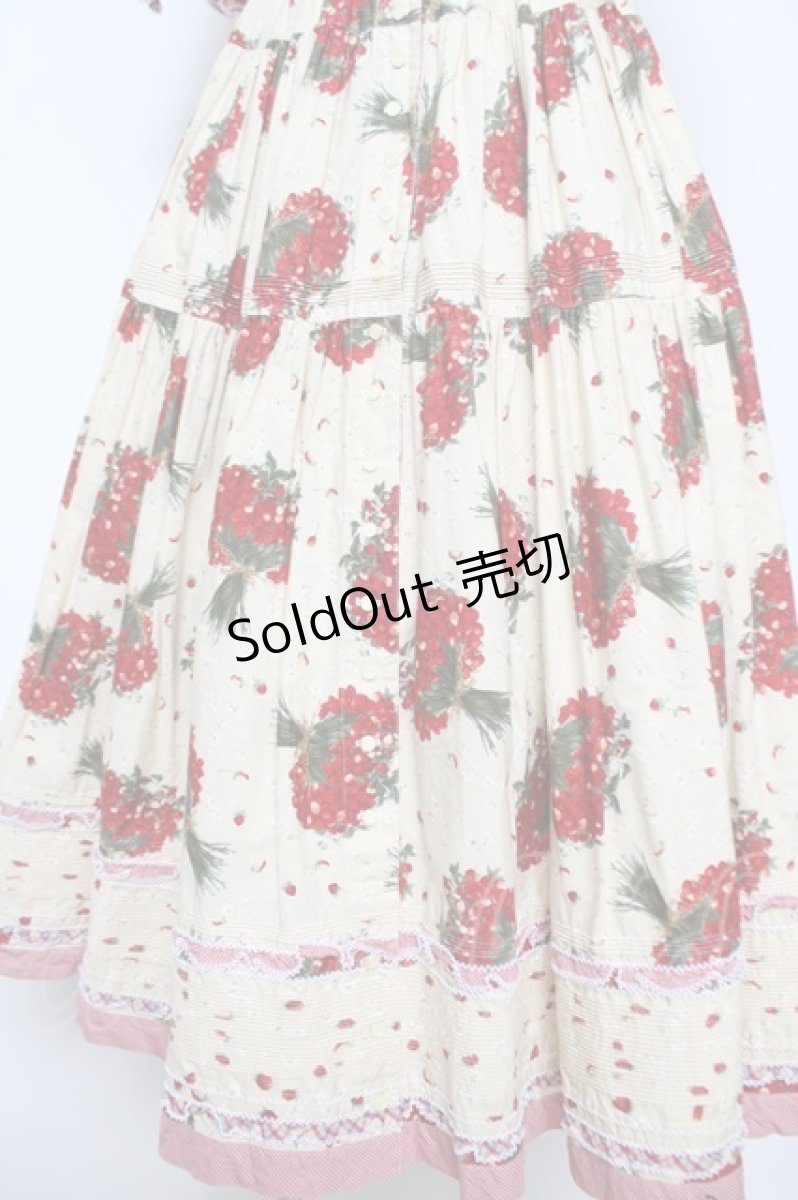 画像4: WONDERFUL WORLD / いちごブーケチェックワンピース  イエロー Y-26-04-24-094-LO-OP-SZ-ZY (4)