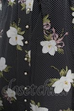 画像4: INGEBORG / カメリアとドットのワンピース F 黒 Y-26-04-24-100-LO-OP-SZ-ZY (4)