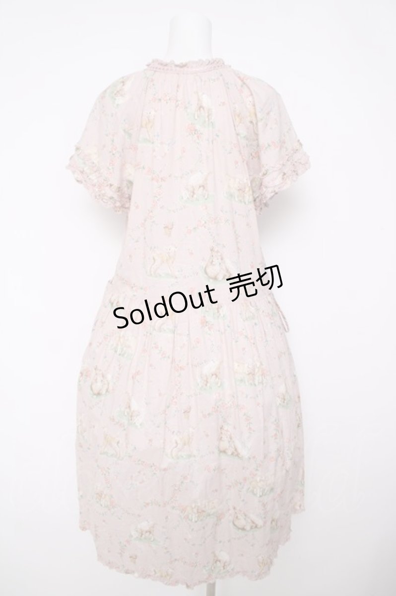 画像2: PINK HOUSE / ひつじプリントミディワンピース  ピンク Y-26-04-24-109-LO-OP-SZ-ZY (2)