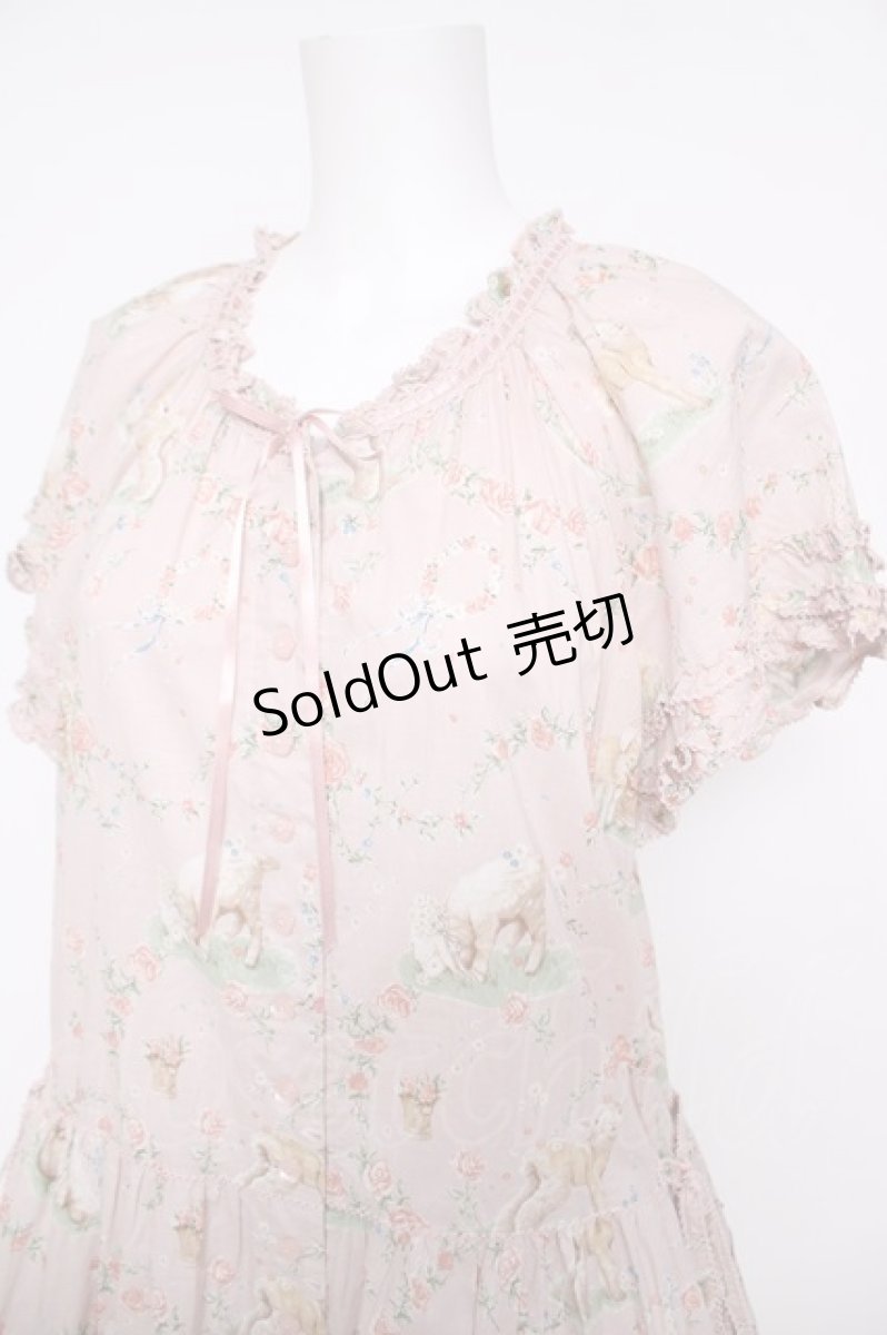 画像3: PINK HOUSE / ひつじプリントミディワンピース  ピンク Y-26-04-24-109-LO-OP-SZ-ZY (3)