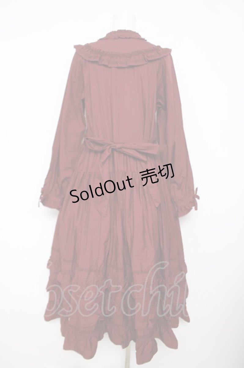 画像2: PINK HOUSE / 小花刺繍入りフリルワンピース F ボルドー Y-26-04-24-110-LO-OP-SZ-ZY (2)