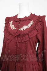 画像3: PINK HOUSE / 小花刺繍入りフリルワンピース F ボルドー Y-26-04-24-110-LO-OP-SZ-ZY (3)