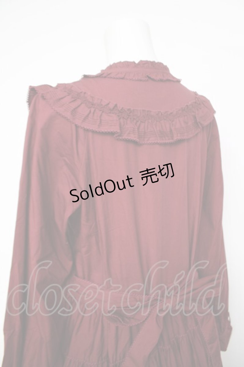 画像5: PINK HOUSE / 小花刺繍入りフリルワンピース F ボルドー Y-26-04-24-110-LO-OP-SZ-ZY (5)