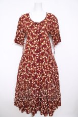 画像1: PINK HOUSE /ハートチェーンフラワーフリルワンピース F ボルドー Y-26-04-24-111-LO-OP-SZ-ZY (1)