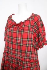 画像3: PINK HOUSE / コットンリネンタータンチェックロングティアードワンピース F 赤 Y-26-04-24-112-LO-OP-SZ-ZY (3)