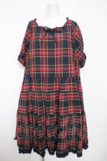 画像1: PINK HOUSE / コットンリネンタータンチェックロングティアードワンピース F 紺 Y-26-04-24-113-LO-OP-SZ-ZY (1)