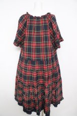 画像2: PINK HOUSE / コットンリネンタータンチェックロングティアードワンピース F 紺 Y-26-04-24-113-LO-OP-SZ-ZY (2)