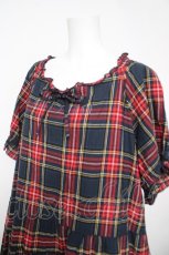 画像3: PINK HOUSE / コットンリネンタータンチェックロングティアードワンピース F 紺 Y-26-04-24-113-LO-OP-SZ-ZY (3)