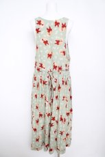 画像2: PINK HOUSE / 麦わら帽子×すずらん柄エプロンワンピース  ミント Y-26-04-24-117-LO-OP-SZ-ZY (2)