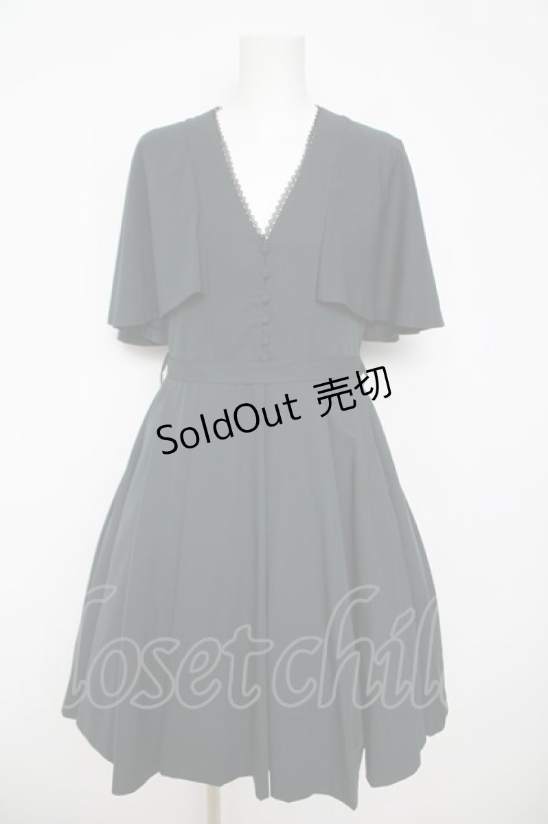 画像1: Sheglit / "Priere"ケープショートワンピース M グリーン Y-26-04-24-129-EL-OP-SZ-ZY (1)