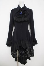 画像1: MARBLE / ゴシック調ダイヤカットタイ付きブラウス型ワンピース  ネイビー Y-26-04-24-130-GO-OP-AS-ZY (1)