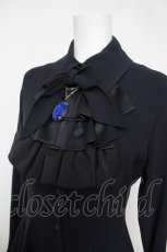 画像3: MARBLE / ゴシック調ダイヤカットタイ付きブラウス型ワンピース  ネイビー Y-26-04-24-130-GO-OP-AS-ZY (3)