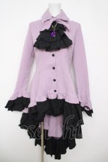 画像1: MARBLE / ゴシック調ダイヤカットタイ付きブラウス型ワンピース  ラベンダー Y-26-04-24-131-GO-OP-SZ-ZY (1)