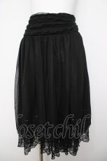 画像1: BPN / 裾レースシフォンスカート  黒 Y-26-04-24-152-GO-SK-SZ-ZY (1)