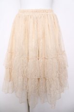 画像1: ATELIER PIERROT / Ruffle Chiffon Skirt-Lace-  アイボリー Y-26-04-24-157-EL-SK-SZ-ZY (1)