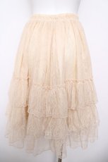 画像2: ATELIER PIERROT / Ruffle Chiffon Skirt-Lace-  アイボリー Y-26-04-24-157-EL-SK-SZ-ZY (2)