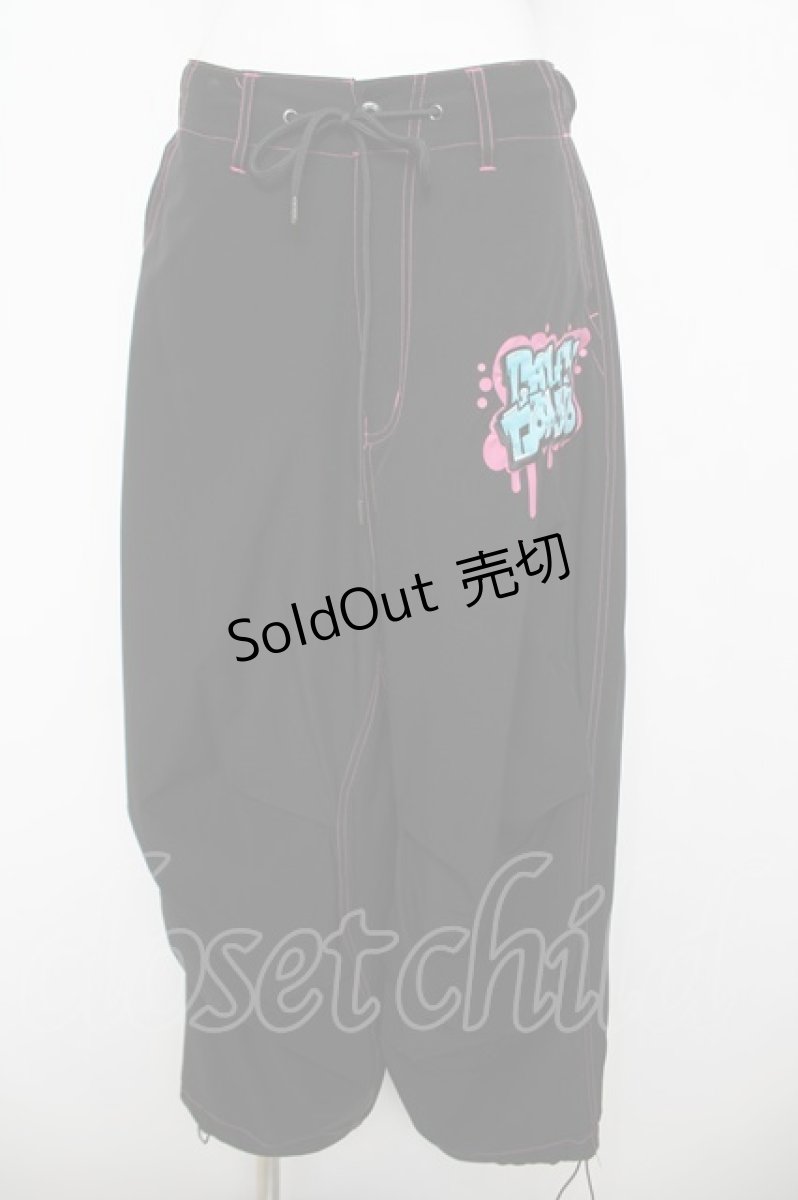 画像1: GALFY / わんわん落書き カラフルパンツ 中型犬(L) ブラック×ピンク Y-26-04-24-169-PU-PA-SZ-ZY (1)