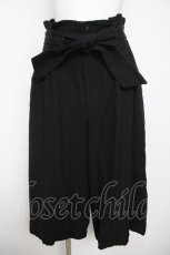 画像1: Franche Lippee / リボン付き麻ガウチョパンツ M 黒 Y-26-04-24-174-LO-PA-SZ-ZY (1)