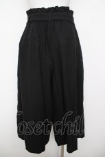 画像2: Franche Lippee / リボン付き麻ガウチョパンツ M 黒 Y-26-04-24-174-LO-PA-SZ-ZY (2)