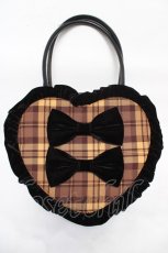 画像1: axes femme kawaii / タータンチェックハートバッグ  イエロー Y-26-04-24-024-AX-BG-SZ-ZY (1)
