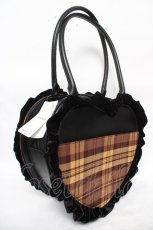 画像2: axes femme kawaii / タータンチェックハートバッグ  イエロー Y-26-04-24-024-AX-BG-SZ-ZY (2)