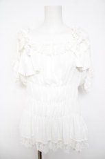 画像1: ATELIER PIERROT / Twinkle Ribbons Blouse  ホワイト Y-26-04-24-029-EL-BL-SZ-ZY (1)