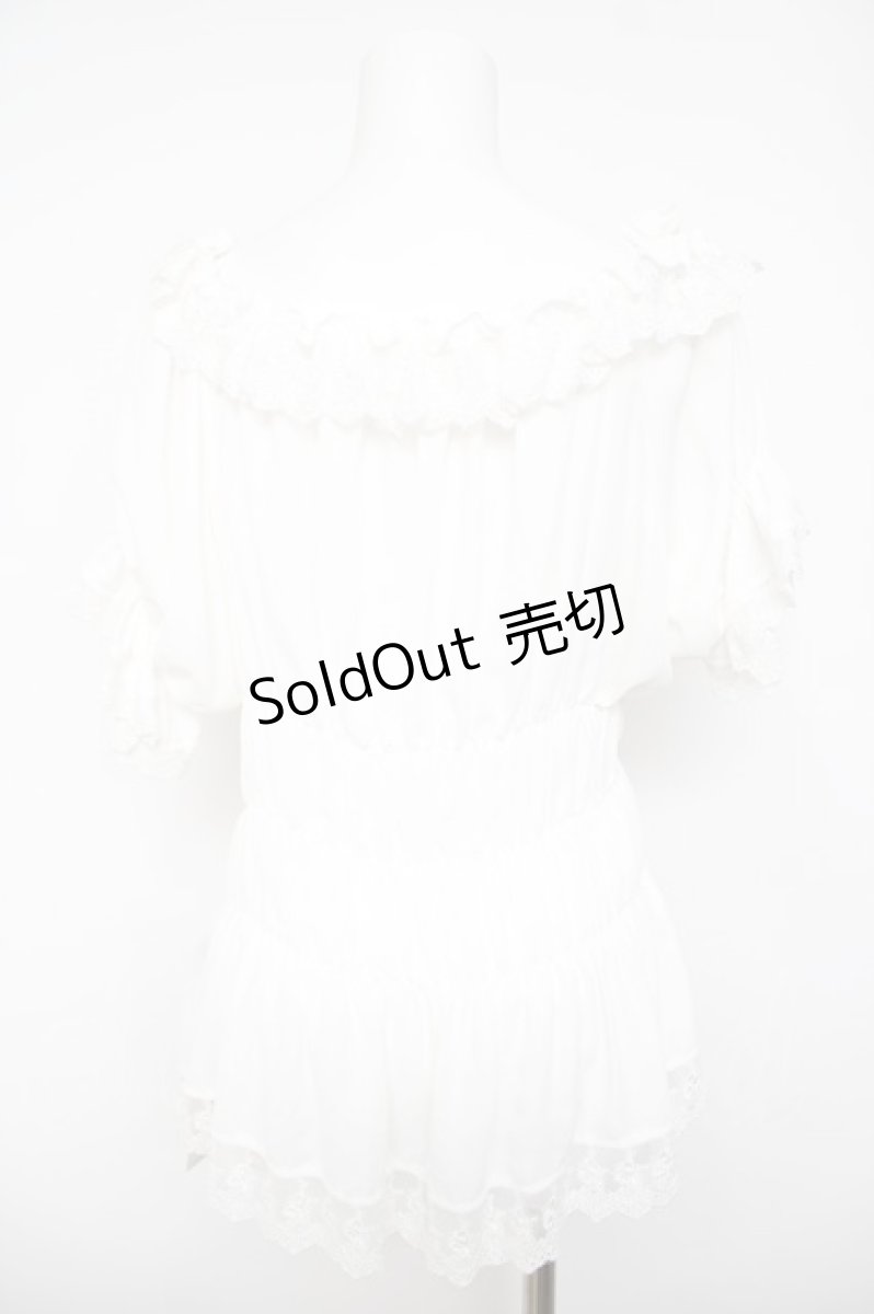 画像2: ATELIER PIERROT / Twinkle Ribbons Blouse  ホワイト Y-26-04-24-029-EL-BL-SZ-ZY (2)