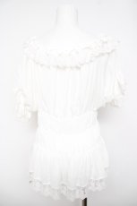 画像2: ATELIER PIERROT / Twinkle Ribbons Blouse  ホワイト Y-26-04-24-029-EL-BL-SZ-ZY (2)