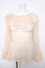 画像1: ATELIER PIERROT / Shirring Princess Sleeve Blouse-Lace-  生成り Y-26-04-24-031-EL-BL-SZ-ZY (1)