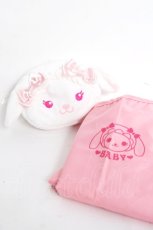画像1: BABY, THE STARS SHINE BRIGHT / うさくみゃちゃんのエコバック付きポーチ  ピンク Y-26-04-27-001-BA-BG-SZ-ZY (1)