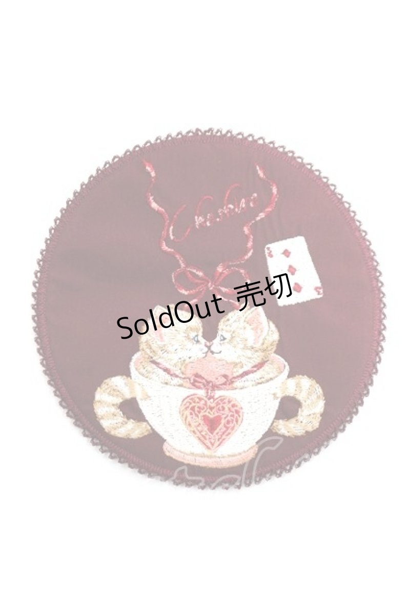 画像1: PINK HOUSE / TWINS CHESHIRE刺繍ワッペンブローチ  ボルドー Y-26-04-27-032-LO-AC-SZ-ZY (1)