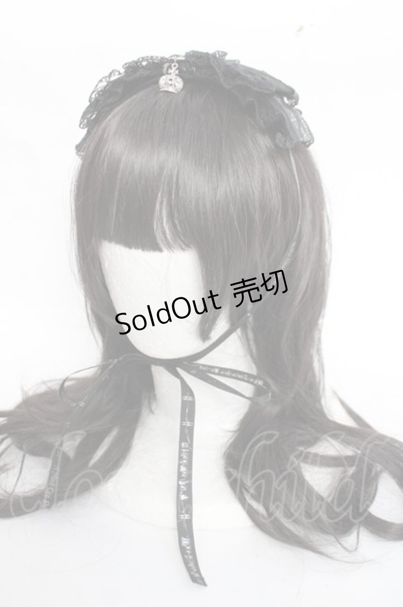 画像1: GOTH / クラウンチャームリボンヘッドドレス  黒 Y-26-04-27-035-GO-AC-SZ-ZY (1)