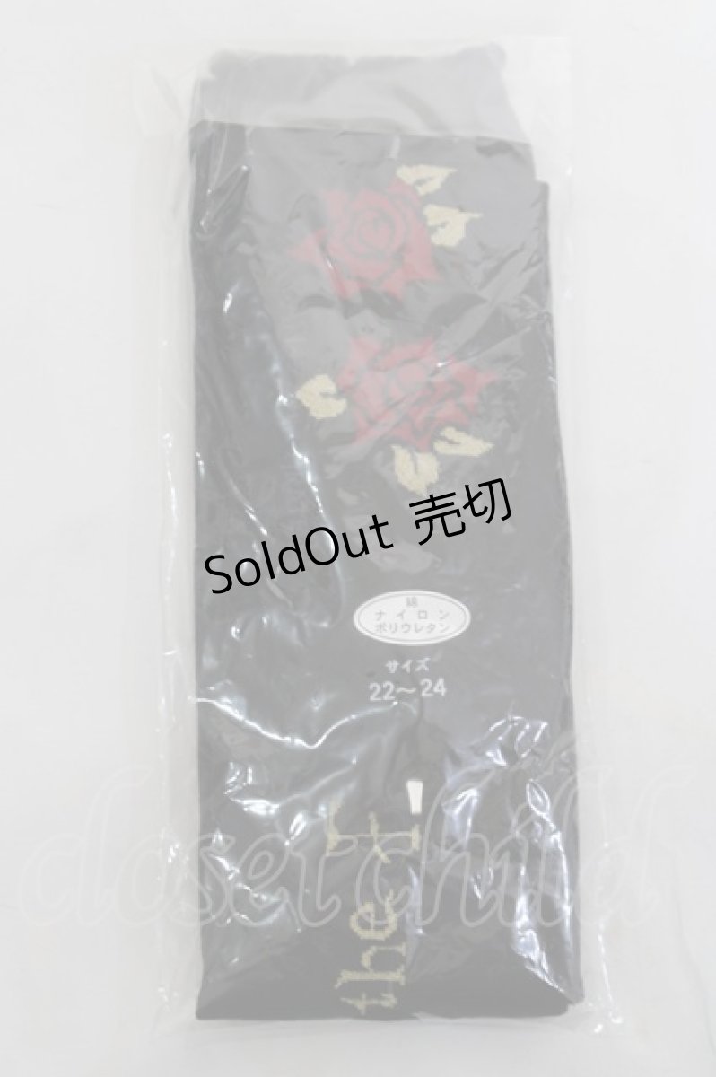 画像2: ALICE and the PIRATES / Vampire Roseオーバーニーソックス  黒×赤 Y-26-04-27-040-PA-ZA-SZ-ZY (2)