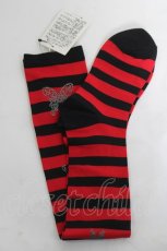 画像2: PUNK / ボーダーソックス  赤×黒 Y-26-04-27-041-PU-ZA-SZ-ZY (2)