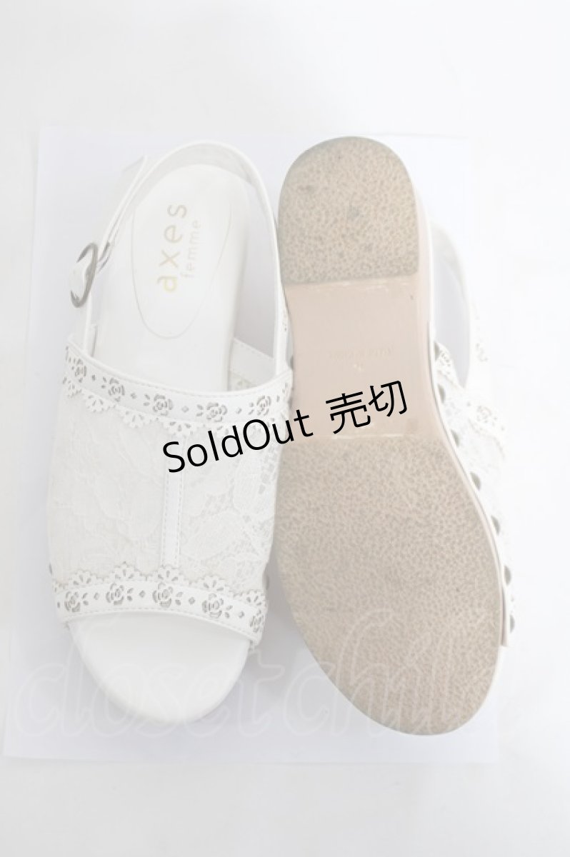 画像5: axes femme / レースサボサンダル L 白 Y-26-04-27-046-AX-SH-SZ-ZY (5)