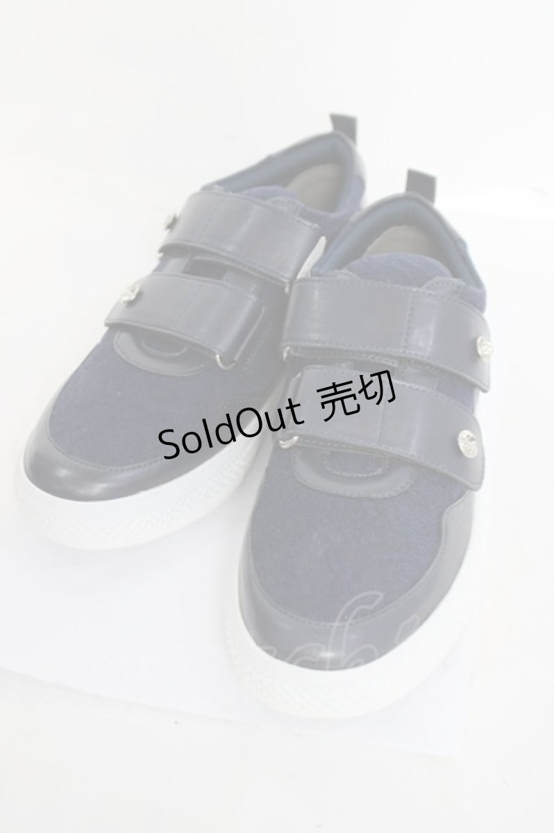 画像1: axes femme / レース使いベルクロスニーカー L ネイビー Y-26-04-27-051-AX-SH-SZ-ZY (1)