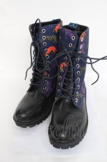 画像1: YOSUKE / 総柄ブーツ 23.5 紺 Y-26-04-27-053-PU-SH-SZ-ZY (1)